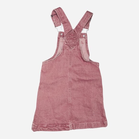 Girls Pink Denim Overall Dress Adjustable Straps Front Pocket Jumper New Size 4T - Picture 4 of 8
